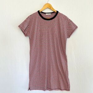 RAG & BONE Women’s Size Medium T-shirt Shift Dress Red White & Black Striped